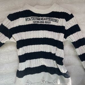 unisex black and white sweater